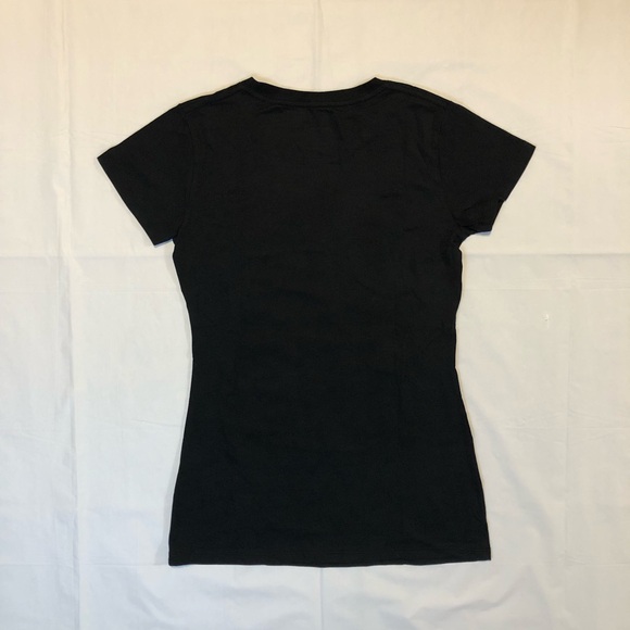 NWOT JEM Women’s Short Sleeve 100% Cotton Pullover Stretch Black Graphic Shirt M - Picture 7 of 7